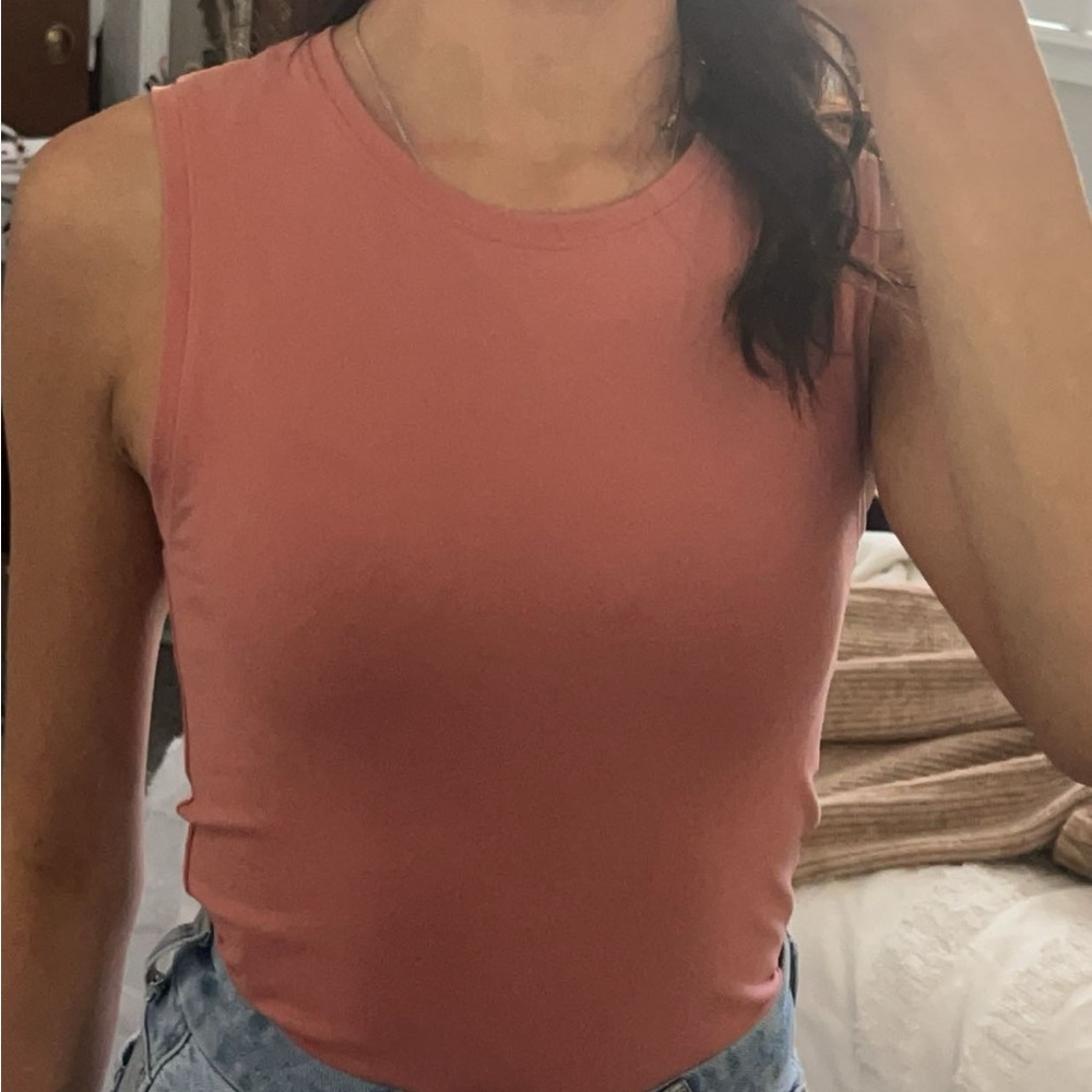 Coral Thick tank top ! Only worn once!